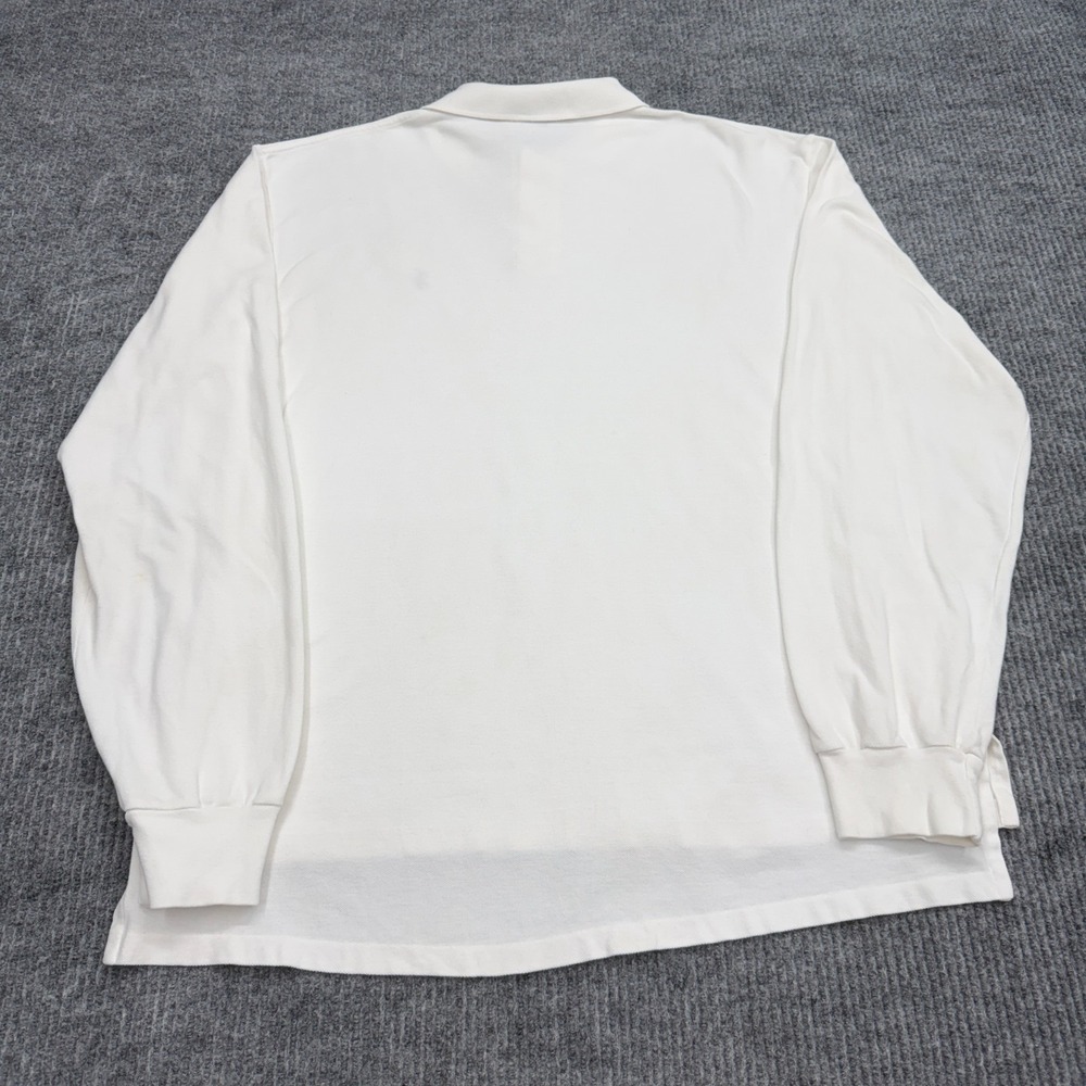Vintage Polo Ralph Lauren Long Sleeve Polo Shirt  Mens XL White Pony Logo Cotton - Picture 2 of 10